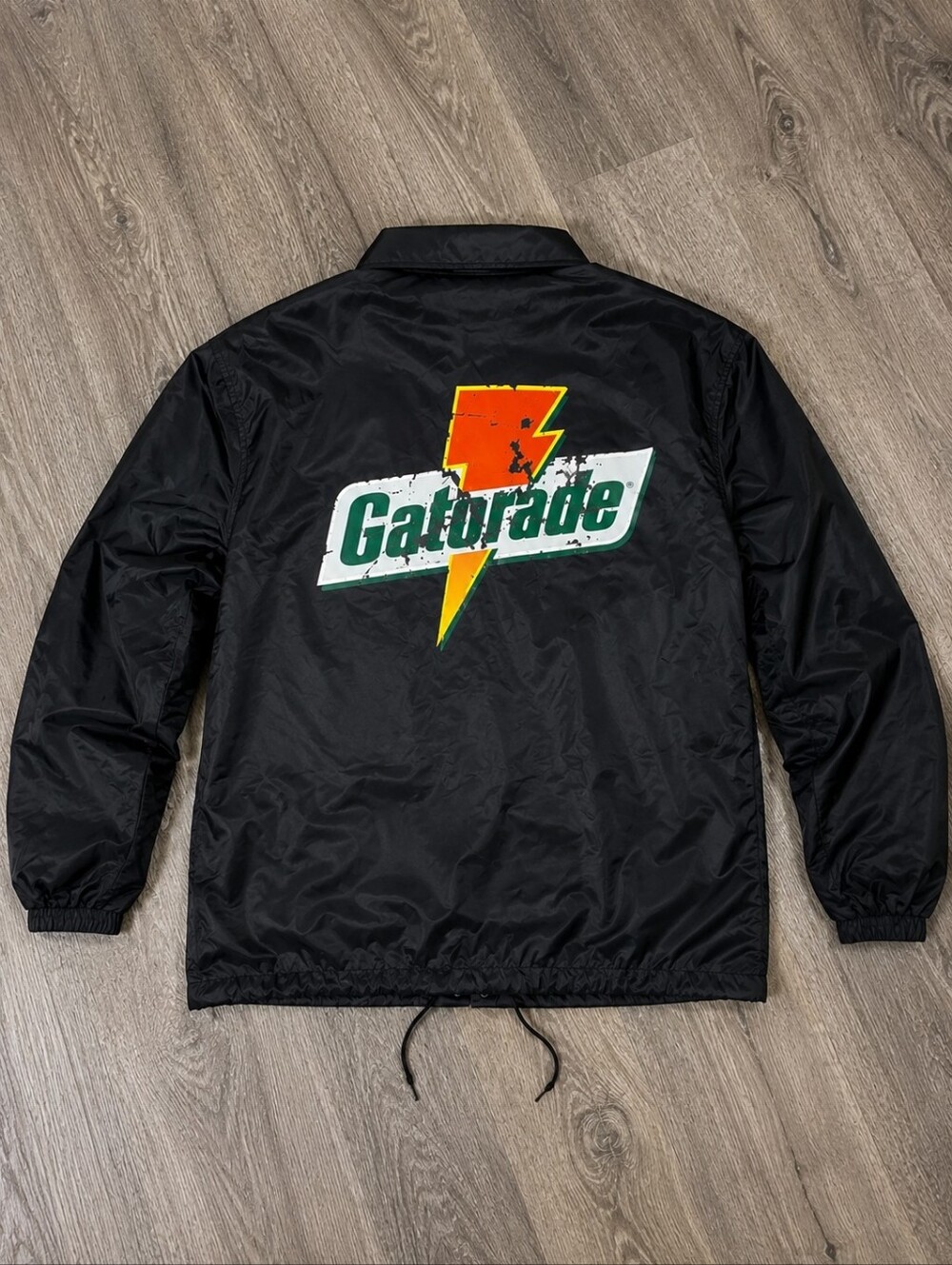Jordan Black Coach Jacket Men's Large Snap Front Windbreaker Streetwear - Picture 4 of 5